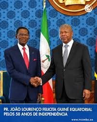 João Lourenço felicita Guiné Equatorial pelos 58 anos de Independência